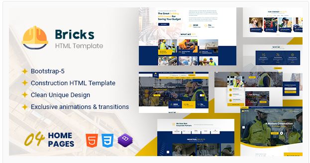 Bricks Construction HTML Template RTL Ready Bricks Construction HTML Template RTL Ready