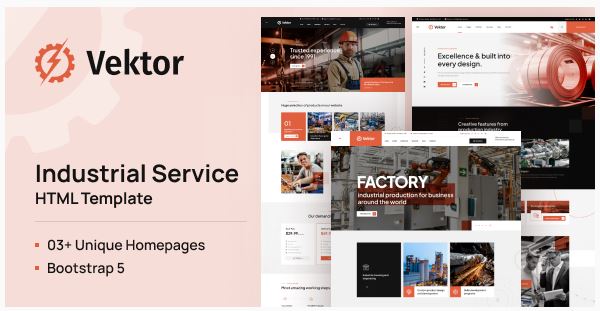 Vector Industrial Service HTML Template Vector Industrial Service HTML Template