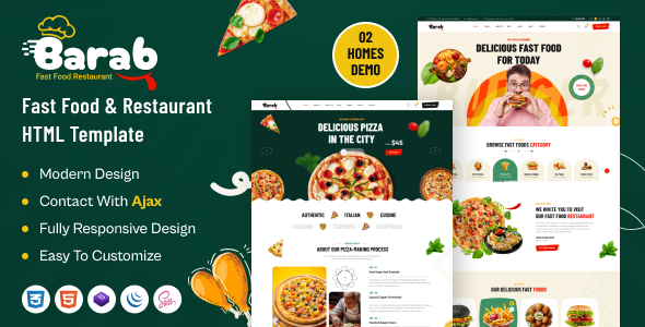 Barab Fast Food & Restaurant HTML Template Barab Fast Food & Restaurant HTML Template