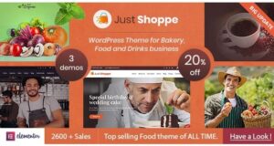 Justshoppe v13 Elementor Cake Bakery WordPress Theme Justshoppe Elementor Cake Bakery WordPress Theme